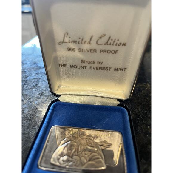 Vintage 1973 999 Silver Art Bar Nativity Scene Calvin Massey Mount Everest Mint - Picture 5 of 7